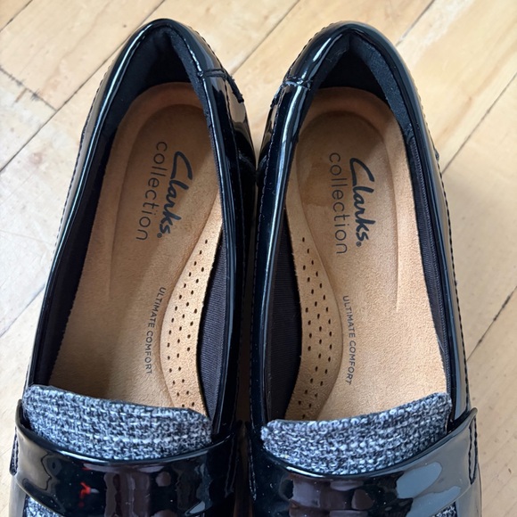 Clarks Womens Sharon Gracie Loafer Black Patent Size 6 M Comfort- Professional - Picture 3 of 9
